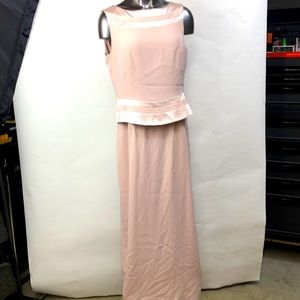 Pink formal evening gown sleeveless full length 14